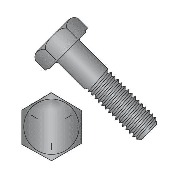 Newport Fasteners Grade 5, 3/8"-16 Hex Head Cap Screw, Plain Steel, 3/4 in L, 100 PK 185083-100 - main